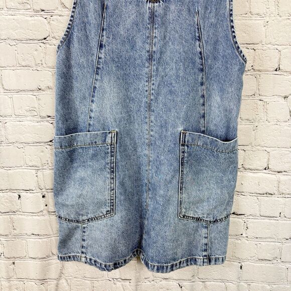 Free People We The Free High Roller Skirtall Denim Dress Follow Your Heart XS - Picture 6 of 13
